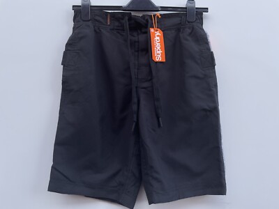 Superdry Men's Panel Board Shorts Black Size S Bnwt UK