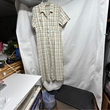 EXCHANGE Casual Tan and Green Maxi Shirt Dress