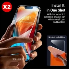 2xTempered Glass Screen Protector For iPhone 16 15 14 13 12 Pro XS Max XR 8 Plus