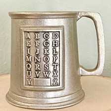 VTG Wilton Armetale Pewter Metal Child Baby ABC Alphabet 10 Ounce Cup Mug