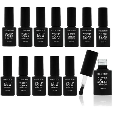 12 top coat clear nail varnish polish 2 step solar shine gel collection 2000 new