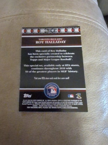 Carta Baseball 2010 Topps Logoman Insert #HTA-27 Blue Jays HOF Roy Halladay - Foto 2 di 2
