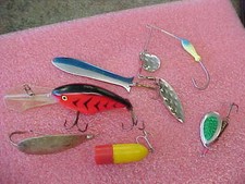 F8 Vintage tarnished johnson silver minnow crankbait spinnerbait lot 6 lures