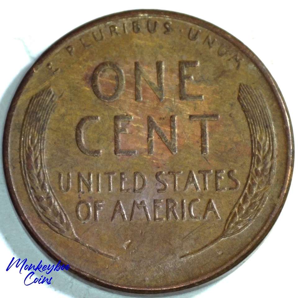 1948 S Lincoln Wheat Cent - Two Large Obverse Strike-Throughs  - Rare Error Coin - Image 2 of 4