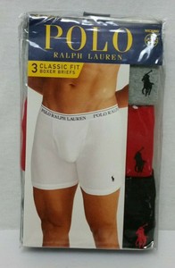 Polo Ralph Lauren 3 Pack Large Classic Fit Boxer Brief Gray Red Black | eBay