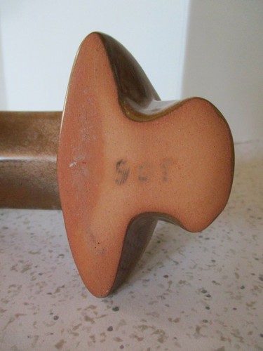 FRANKOMA POTTERY 3 TAPER CANDLE HOLDER, DESERT BROWN, #306, MID CENTURY MODERN - Picture 5 of 8