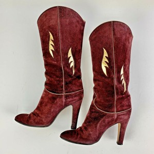 burgundy suede tall boots