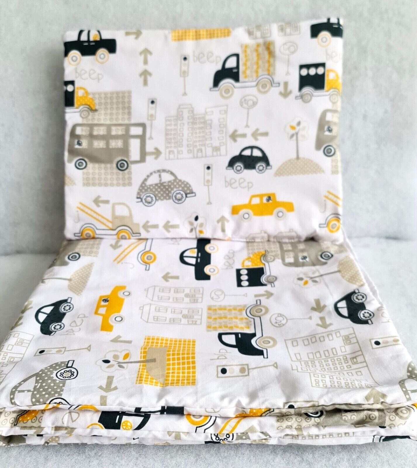 Set lenzuola 3 pezzi per lettino bambino giallo auto