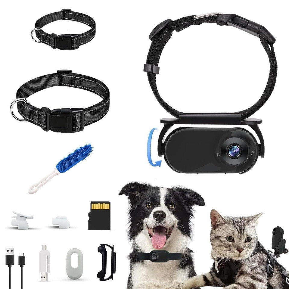 CatCam Pro 1080p HD Wearable Cat Camera Collar with Video Record ...