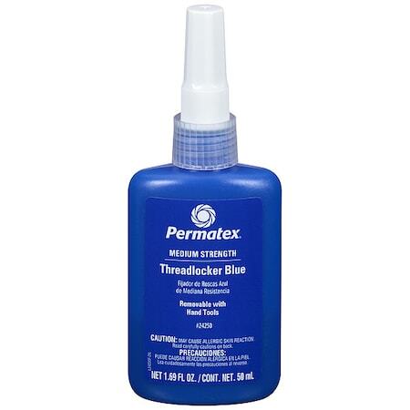 Permatex 24250 Threadlocker, Permatex, Blue, Medium Strength, Liquid, 50 Ml