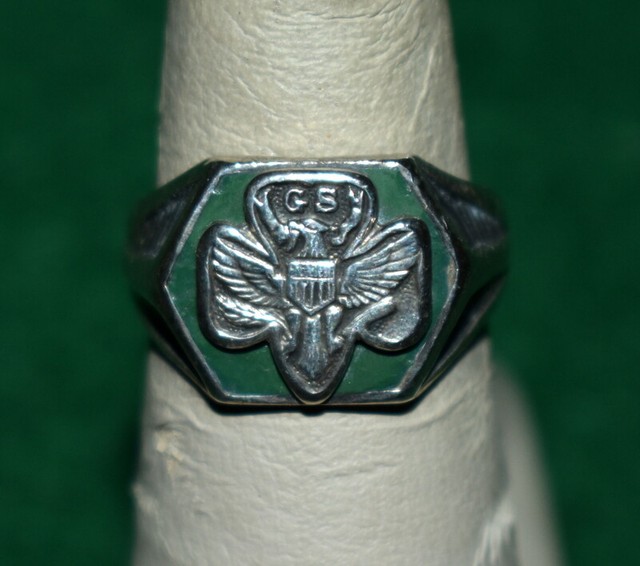 VINTAGE GIRL SCOUT RING STERLING SMALL SIZE eBay