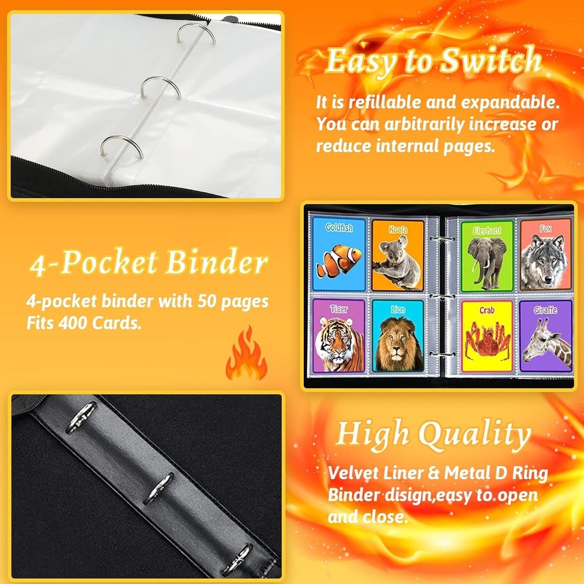 collector card binder sleeves Amazon.com: 900 Pockets Trading Card Binder, Football Card Binder Album,  Rugby Card Collector Album, PU Leather Card Collector Folder for MTG, Game  Cards, Sports Cards (Football) : Toys & Games main image 1