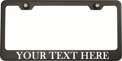 Baskerville Font Personalized Custom Laser Engraved Black Vw License Plate Frame