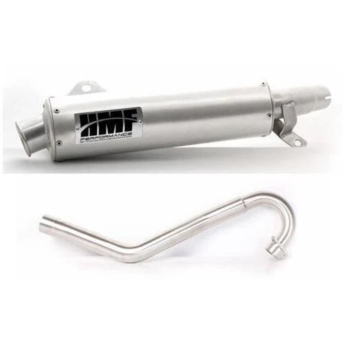 Sistema de escape HMF Performance sistema completo Honda TRX450R TRX450ER 2006-2014 cepillado Foto 2 de 3
