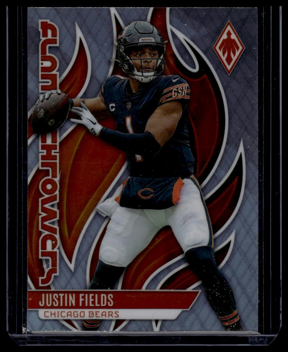 2023 Panini Phoenix #FLA-3 Justin Fields Flame Throwers Silver Seismic