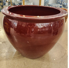 Vintage Oxblood Large Fishbowl Garden Planter...