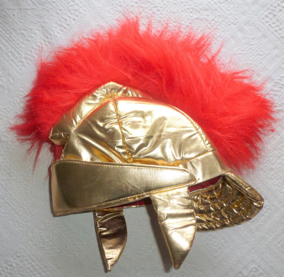 Adult Roman Soldier Gladiator Costume Helmet Theater Cosplay Hat and Crest - Image 2 of 4