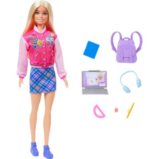 Barbie Back To School Doll With Pink Top And Shorts New Kids Childrens Toy