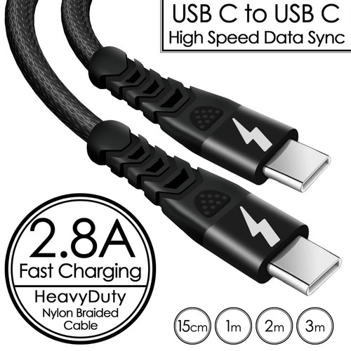 USB Type C to Type C Cable USB C Fast Charger Lead For iPhone 15 Plus Pro Max - Picture 11 of 13