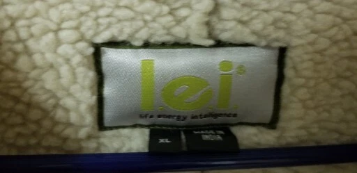 L.E.I. Abrigo Chaqueta Forrado Acolchado Sherpa Marrón Juniors Talla XL Y2K 2000s Foto 4 de 4