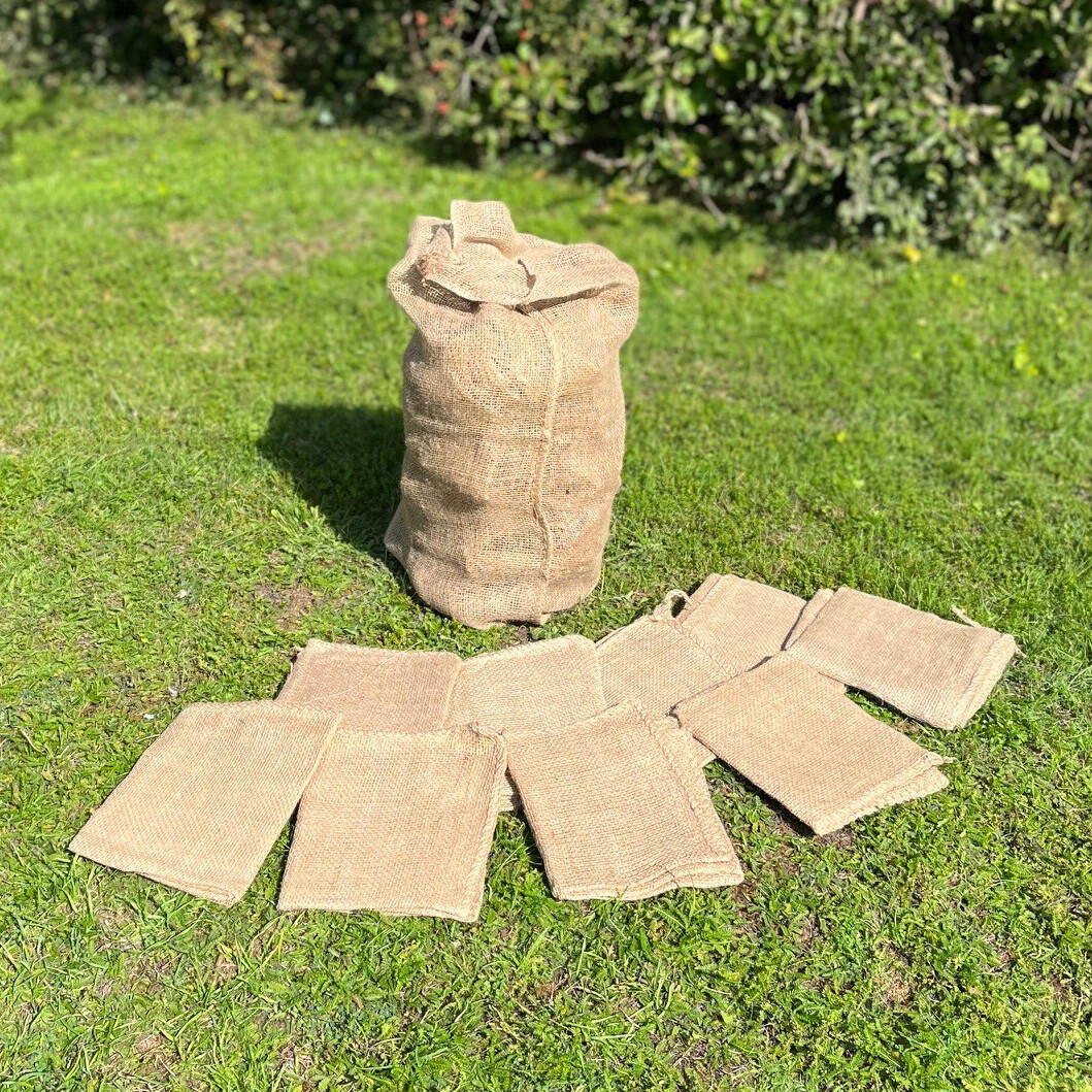 Potato Storage Sacks Hessian Jute Bags Set of 10 (80cm x 55cm)