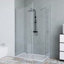 BOX DOCCIA doppia anta battente TRASPARENTE cristallo 6 mm VARIE MISURE Ninfea