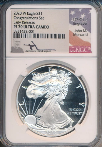 2020-W $1 PROOF AMERICAN SILVER EAGLE **NGC CERTIFIED PF 70 ULTRA CAMEO**