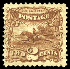 US # 113  2¢ Pony Express, Fine, no gum (*)