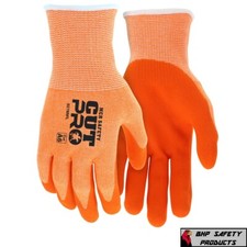 ANSI A6 Cut Resistant Gloves, 13 Gauge Hi-Visibility Shell, Nitrile Coated Palm
