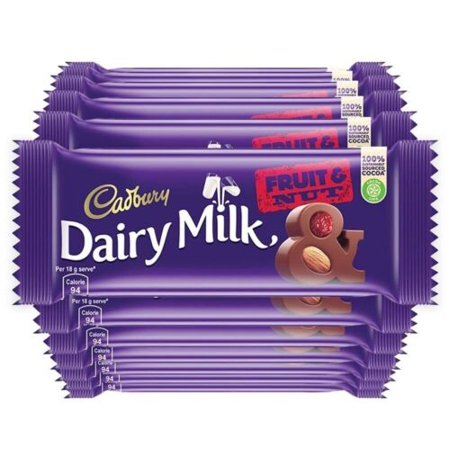 (Pack of 12) Cadbury Dairy Milk Fruit & Nut Chocolate Bar 36gm Each (12 x 36gm) - Picture 1 of 4