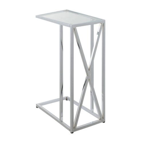 Convenience Concepts C End Table 24" H X 15.75" W, Rectangle Chrome Glass Top - Picture 4 of 4