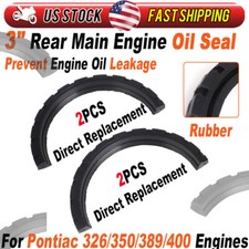 For Pontiac V8 301 326 350 389 400 Engine 3 Rear Main Seal Rubber Oil Seal 2pcs