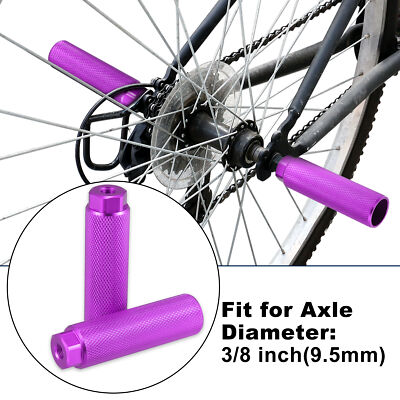 Pair Aluminum Alloy Rear Foot Pegs Purple for BMX Bicycle Fit 3/8