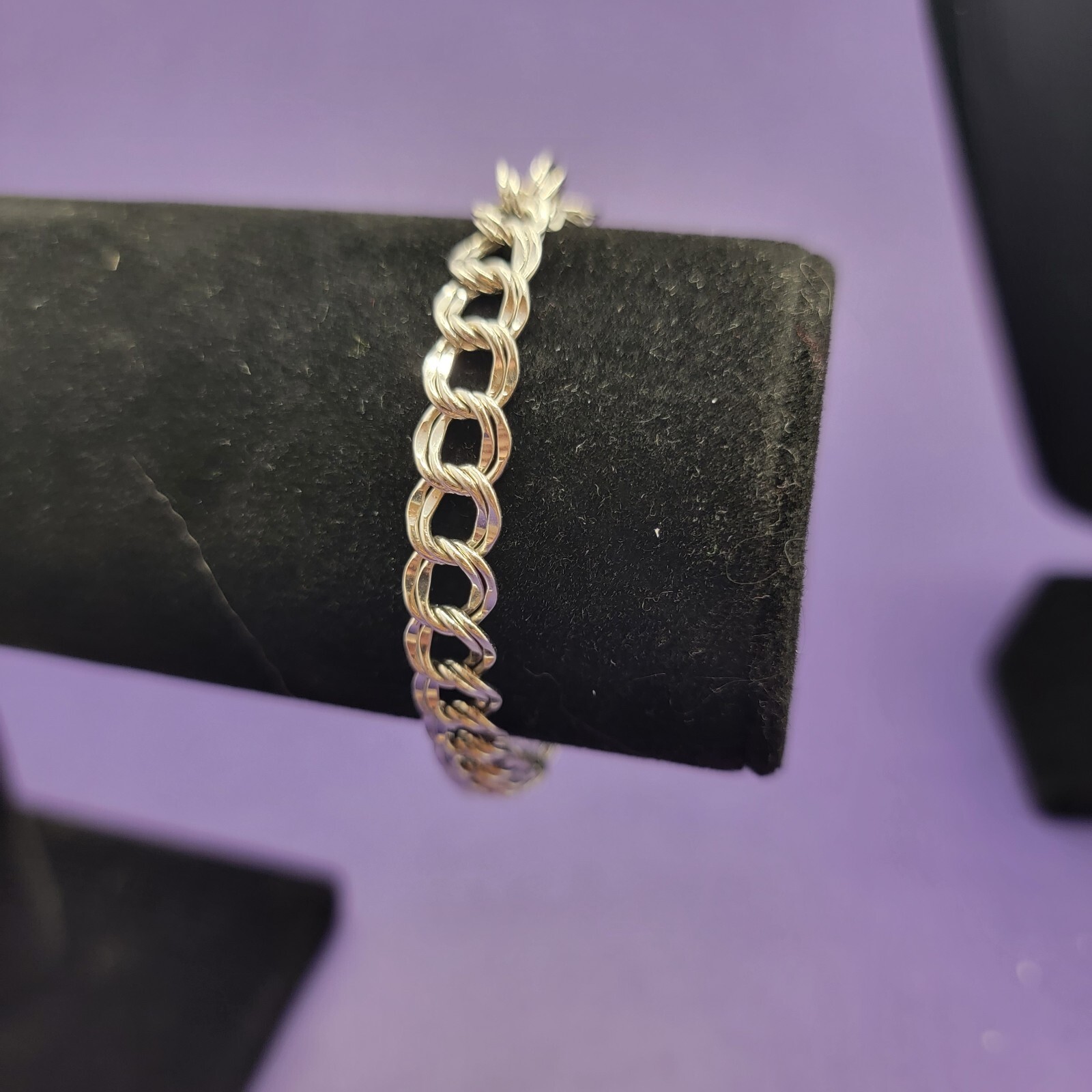 Double Chain Silver Tone Bracelet - image 1