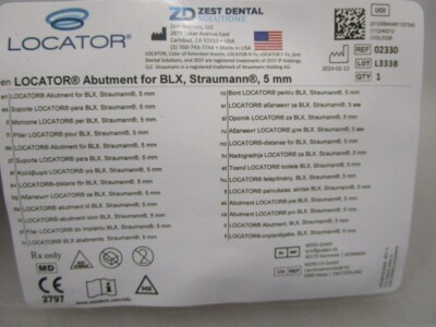 Zest Dental Solutions Locator Abutment FOR BLX STRAUMANN 5mm SEALED PACK