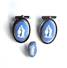 Vintage Destino sterling silver cameo cufflinks made in England