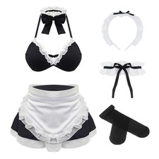 Maid Outfit Anime Halloween Cosplay Costume French Apron Fancy Lingerie Sets ...