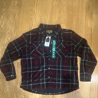 BC Clothing Heritage Flannel Plaid Button-Up Shirt XL Red Black White Gray
