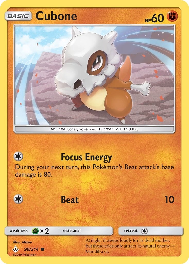 Cubone 90/214 SM - Unbroken Bonds