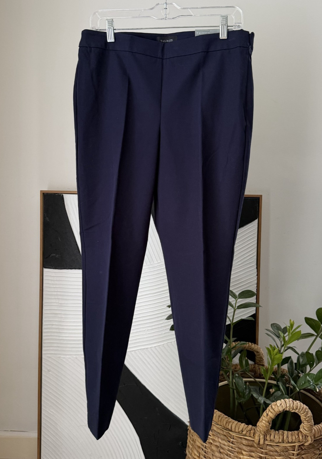 NWT Women's TALBOTS Navy Blue Chatham Ankle Pants Size 10P 10 Petite NEW