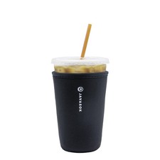 JavaSok Iced Coffee Cold Soda Insulated Neoprene Cup Sleeve Black Medium