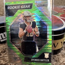 2024 Panini Prizm -Rookie Gear Spencer Rattler Neon Green Pulsar Prizm (MEM, RC)