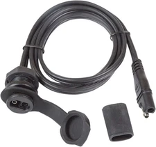 Tecmate Weatherproof Panel-Mount SAE Socket - 40in. Cable Motorcycle Street Bike