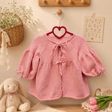 Handgestrickte Baby Strickjacke/Cardigan Rosa...