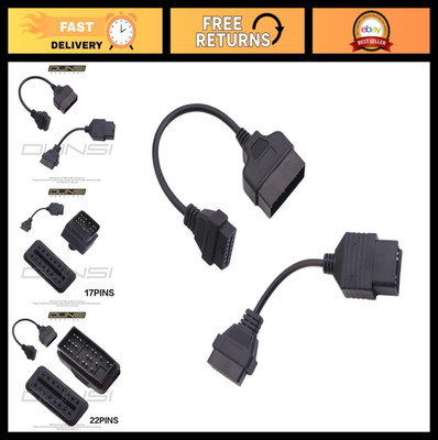 2pcs OBD1 to OBD2 Adapter Connector Cable 22 Pin & 17 Pin to 16 Pin Diagnostic T