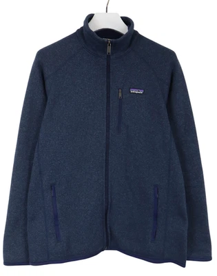 Patagonia Sweat Homme Grand Extérieur Fermeture Éclair Poches Bleu Marine Logo - Photo 1/4
