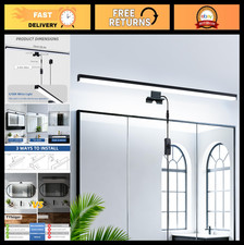 28" Matte Black LED Vanity Light Fixture - 11W Wall Sconce, 6600K Bright White,