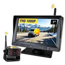 7" DVR Monitor Wireless Backup Camera Magnetic Solar Kit for Truck Trailer RV