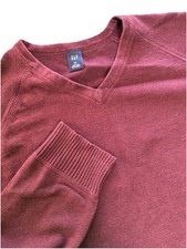 Vintage Gap Men  s V-Neck Cotton Wool Sweater Casual Business Preppy Layering XL