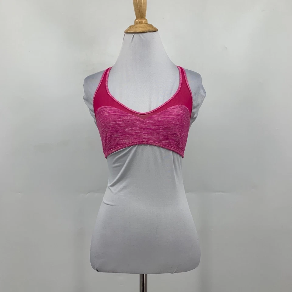 Top de bikini Lululemon para mujer 6 Barbie rosa agua salada natación malla panel espalda en T Foto 2 de 4